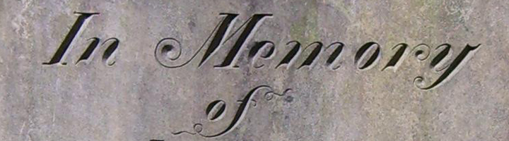 Headstone reading 'In memory of'